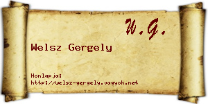 Welsz Gergely névjegykártya